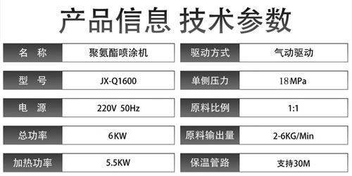JX-Q1600聚氨酯噴涂機參數g